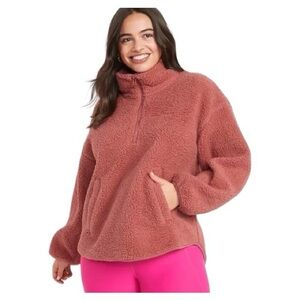Old Navy Cozy Sherpa Half-Zip Pullover Sweater